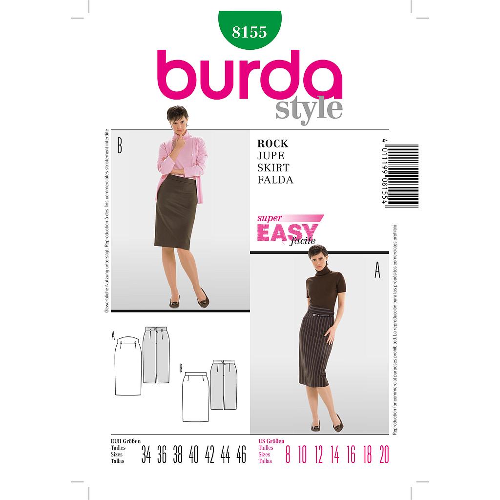 Patrón Nº8155 Burda Style: Falda