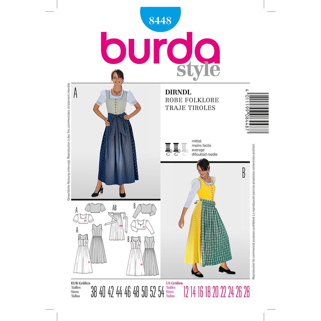 Patrón Nº8448 Burda Style: Dirndl bávaro