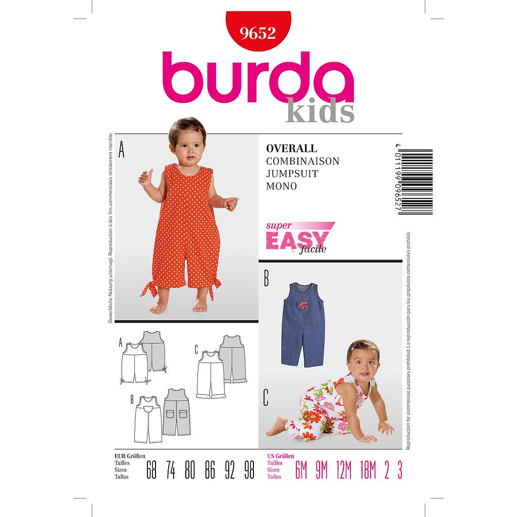 Patrón Nº9652 Burda Kids: Mono