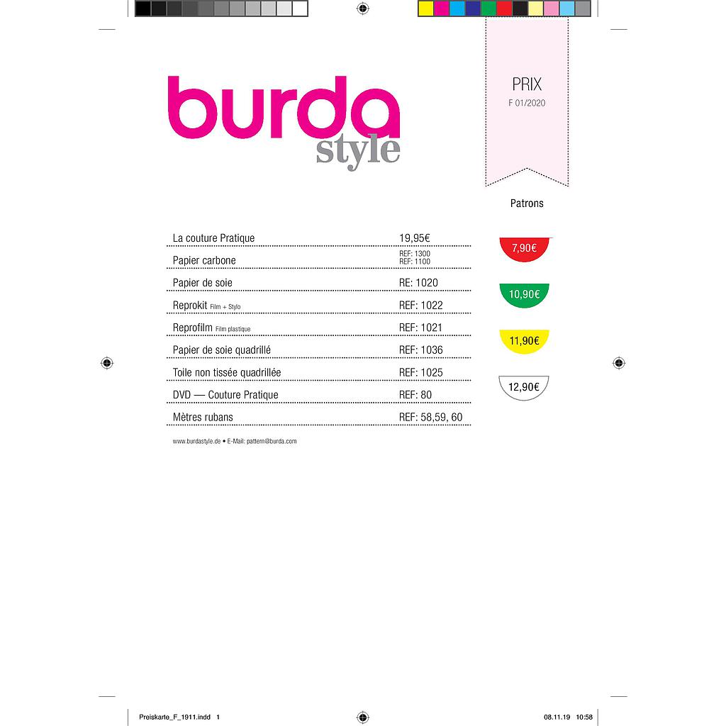 Plaquette Tarifs BURDA A5