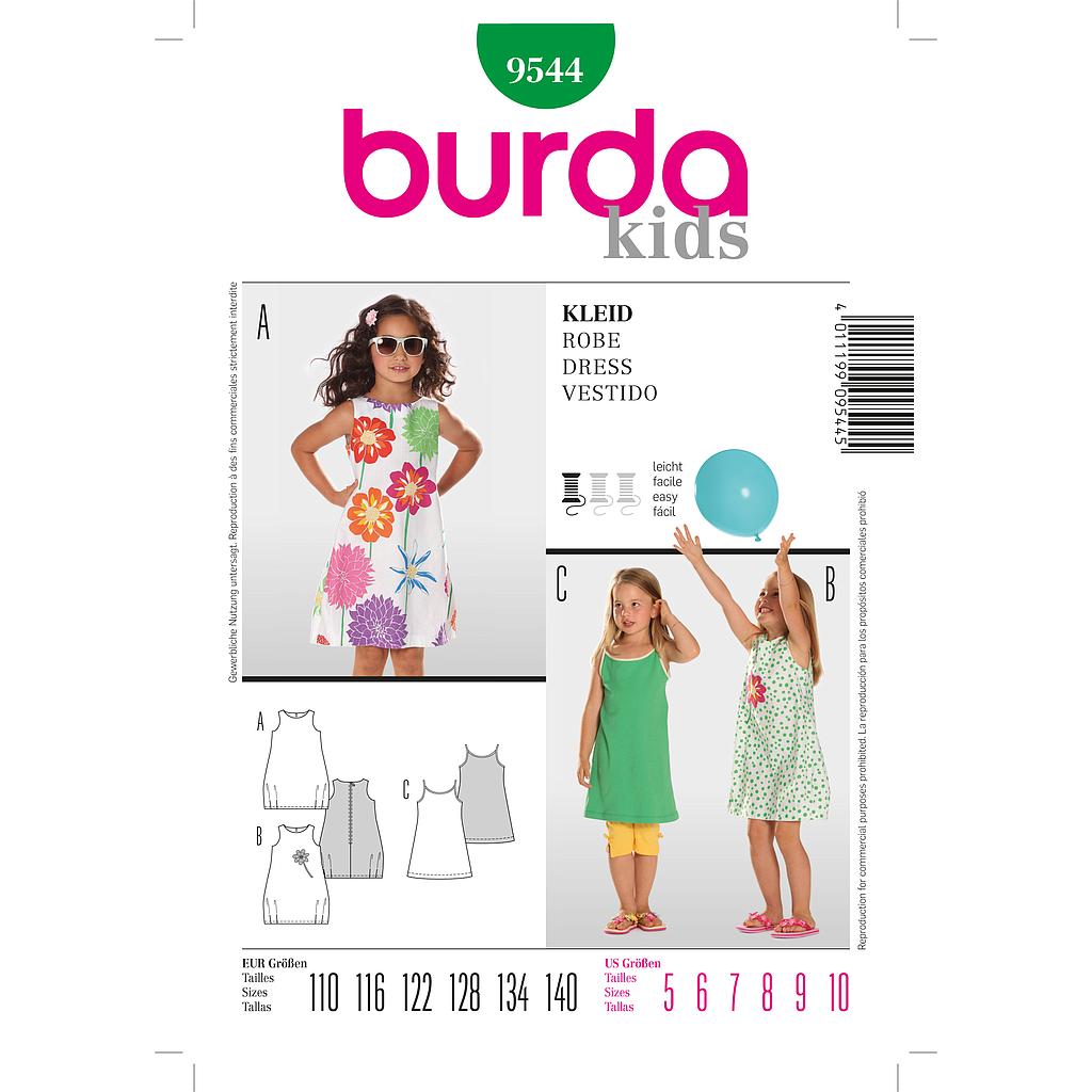 Patron Burda 9544 Kids Robe