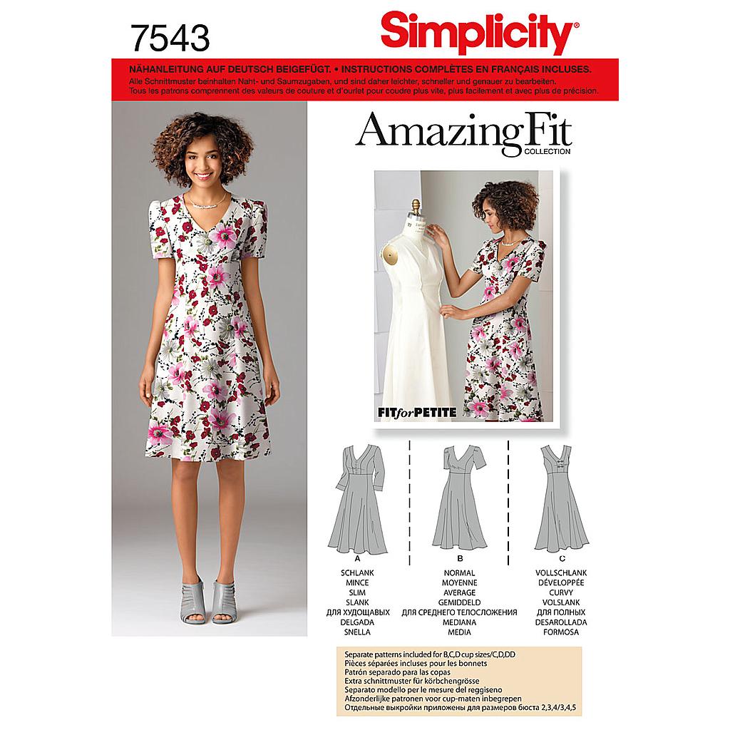 Patrón N°7543.AA Simplicity : Vestido Mujer