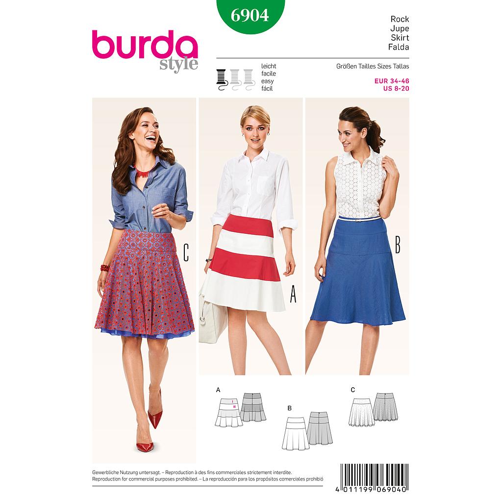 Patrón Nº6904 Burda Style: Falda