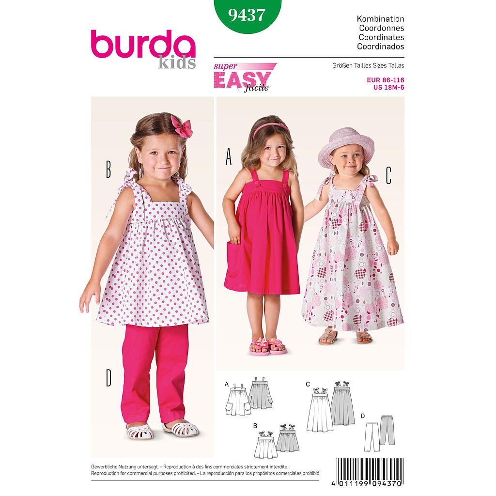 Patron Burda 9437 Kids Coordonnés