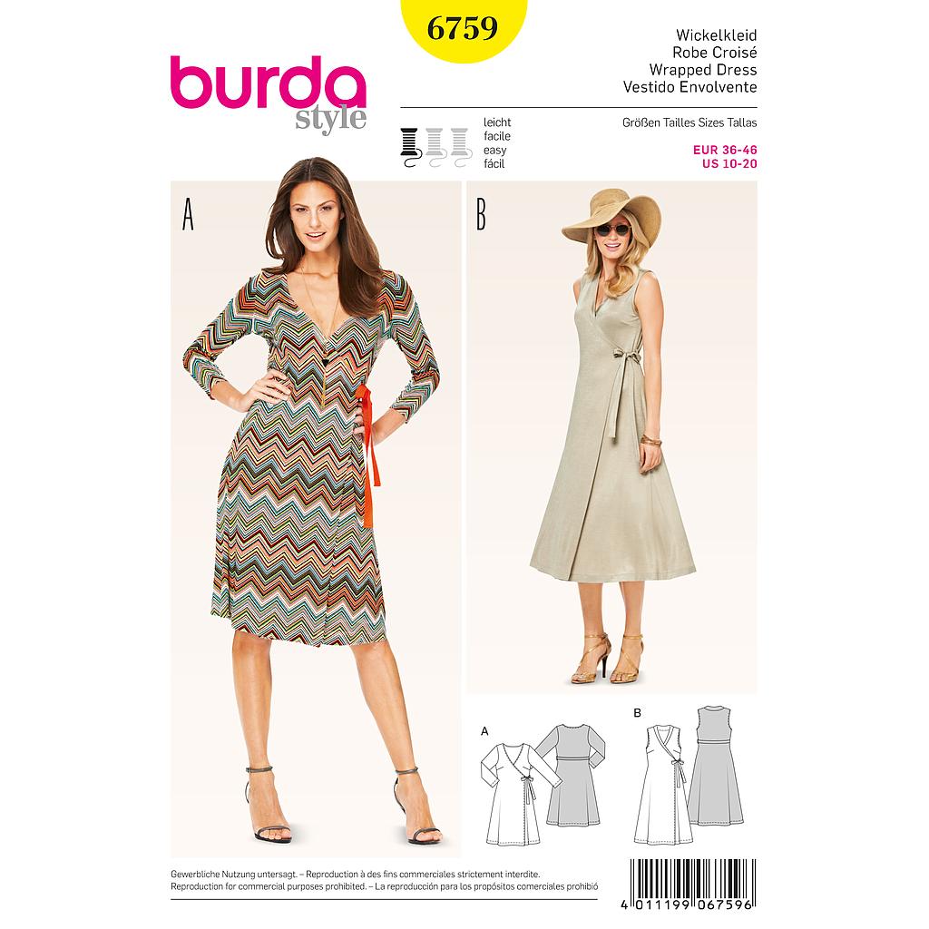 Patron Burda 6759 Robe