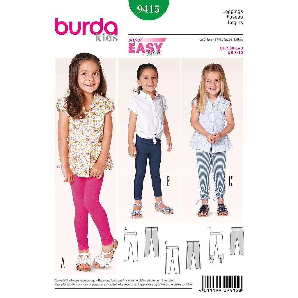 Patron N°9415 Burda kids : Legging fille