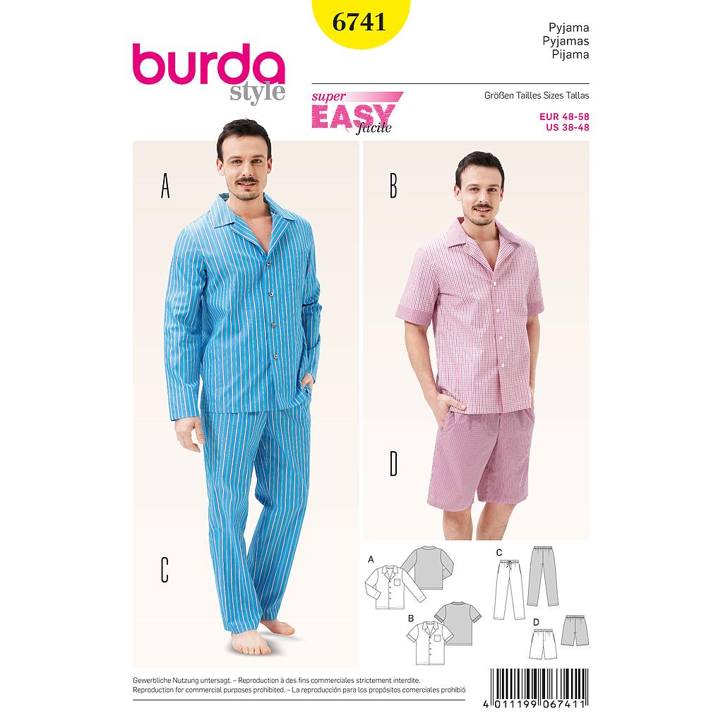 Patrón Burda 6741 Pijama