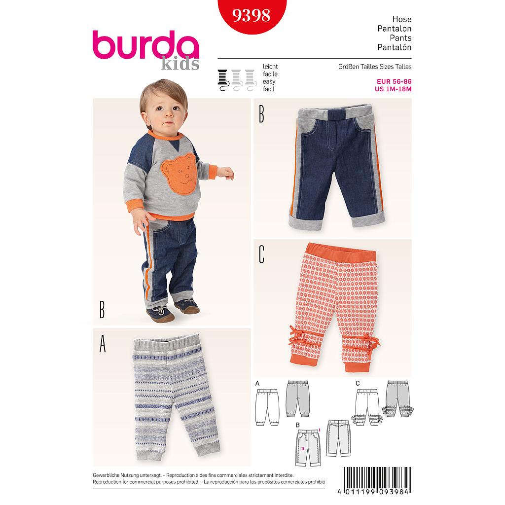 Patron Burda 9398 Kids Pantalon#