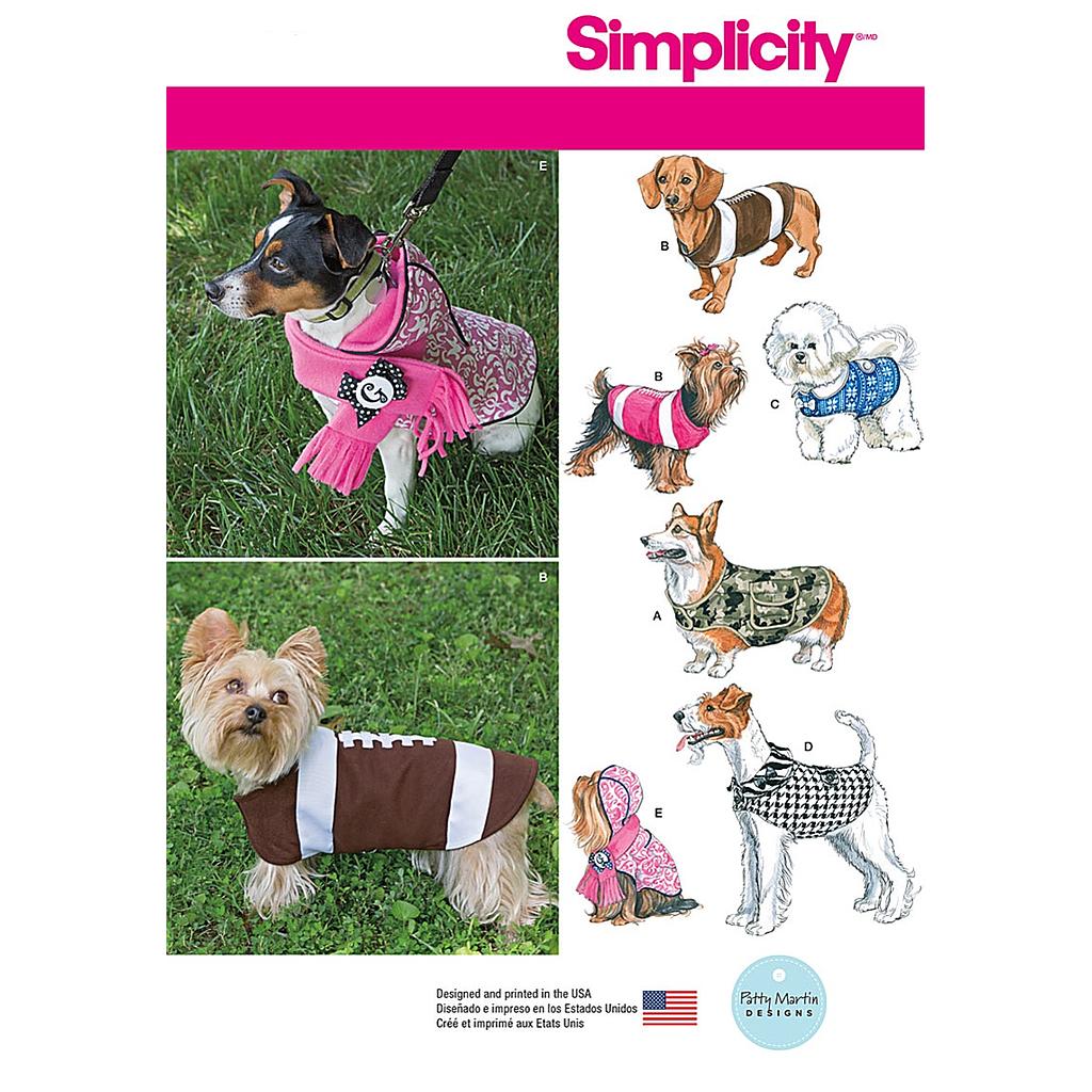 Patrón N°7792.A Simplicity : Abrigo para Perros