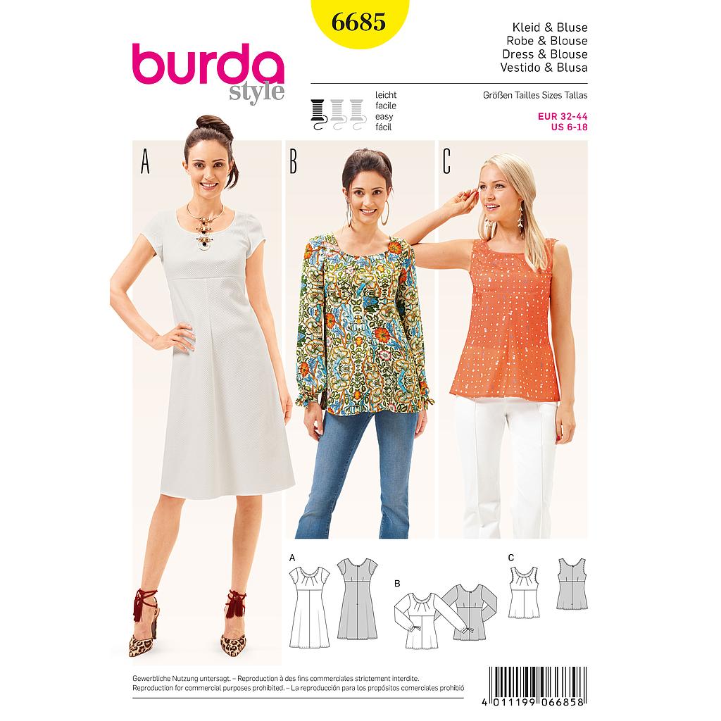 Patron Burda 6685 Robe et blouse