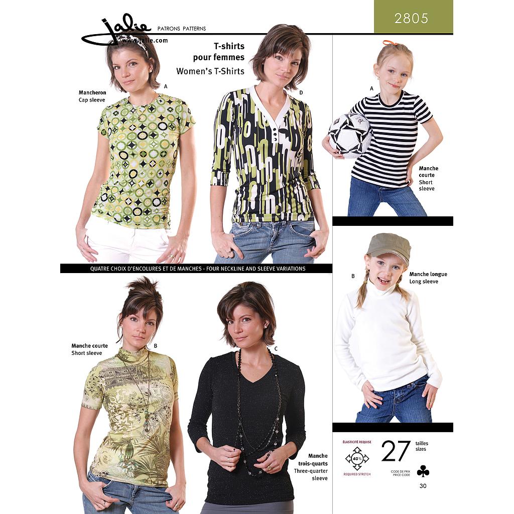 Patron Jalie 2805 Tee-Shirts pour femmes & filles