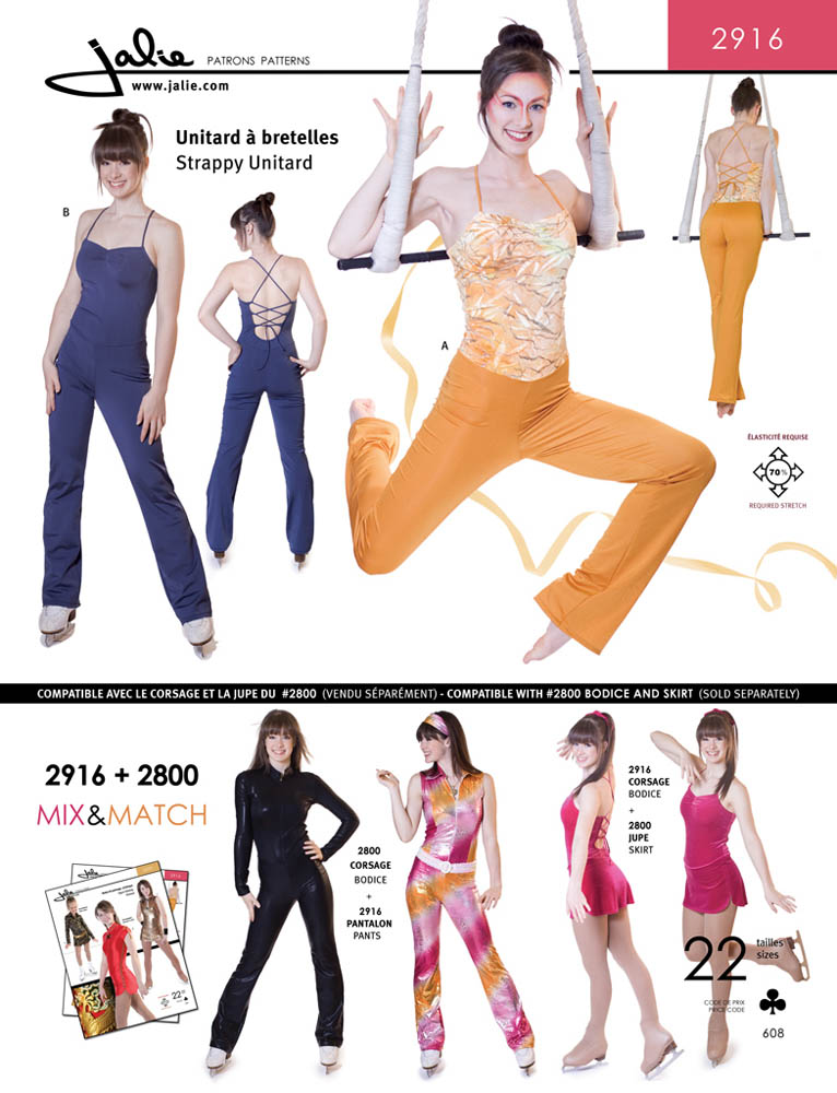 Patron Jalie 2916 Unitard à bretelles spaghetti