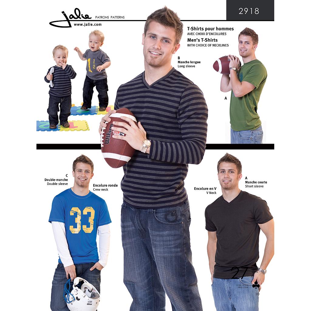 Patron Jalie 2918 Tee-Shirts pour hommes