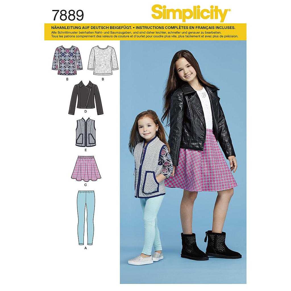 Patron Simplicity 8027 Ensemble fille et fillette 