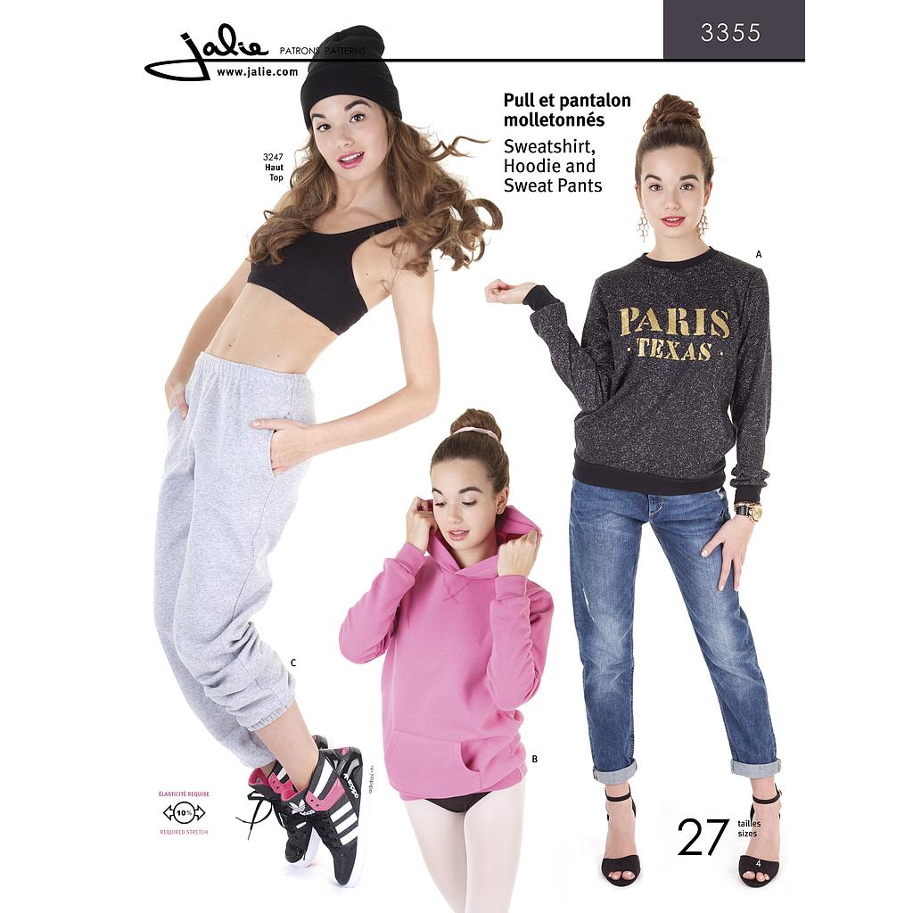Patron Jalie 3355 Hauts et pantalon molletonnés