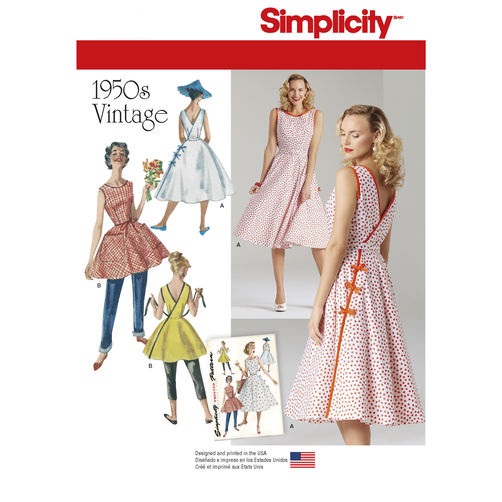 Patrón Simplicity 7900.H5 Vestido Vintage Mujer