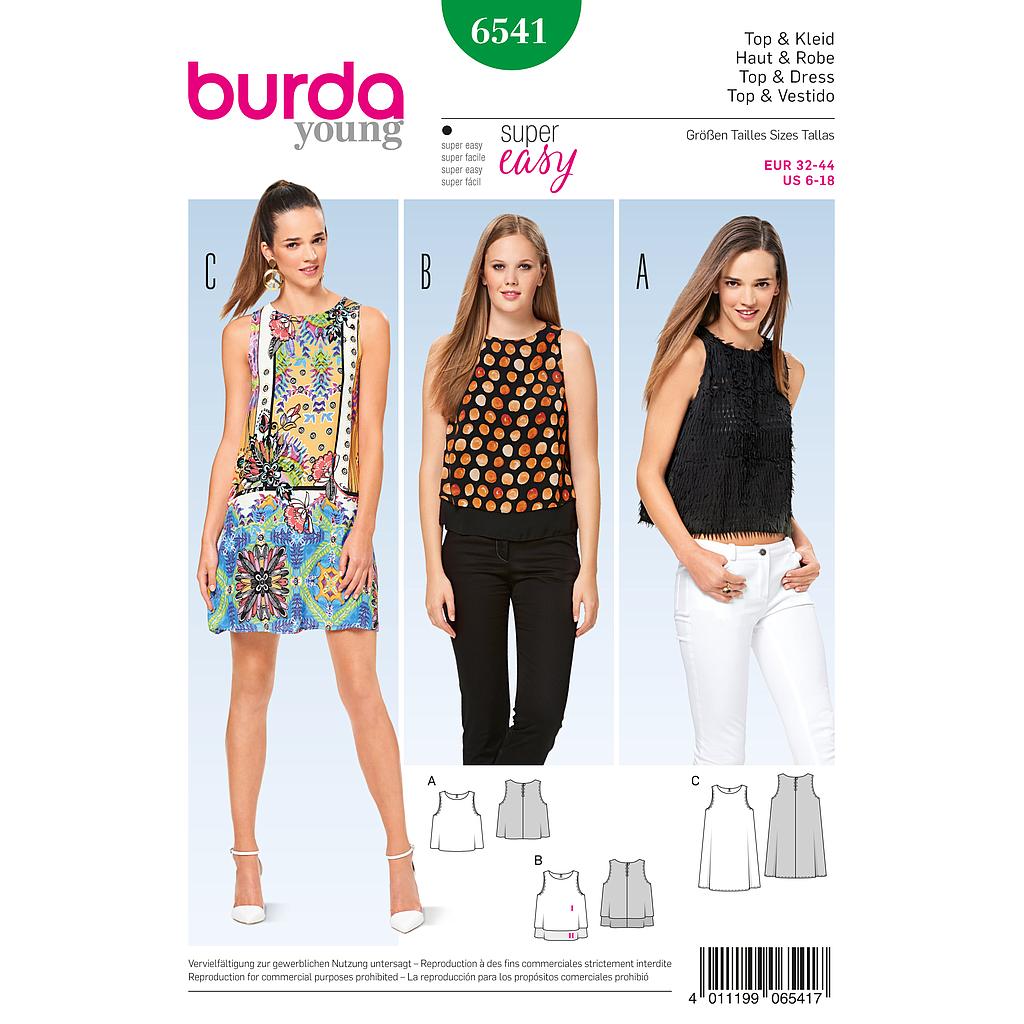 Patron Burda 6541 Camiseta y vestido