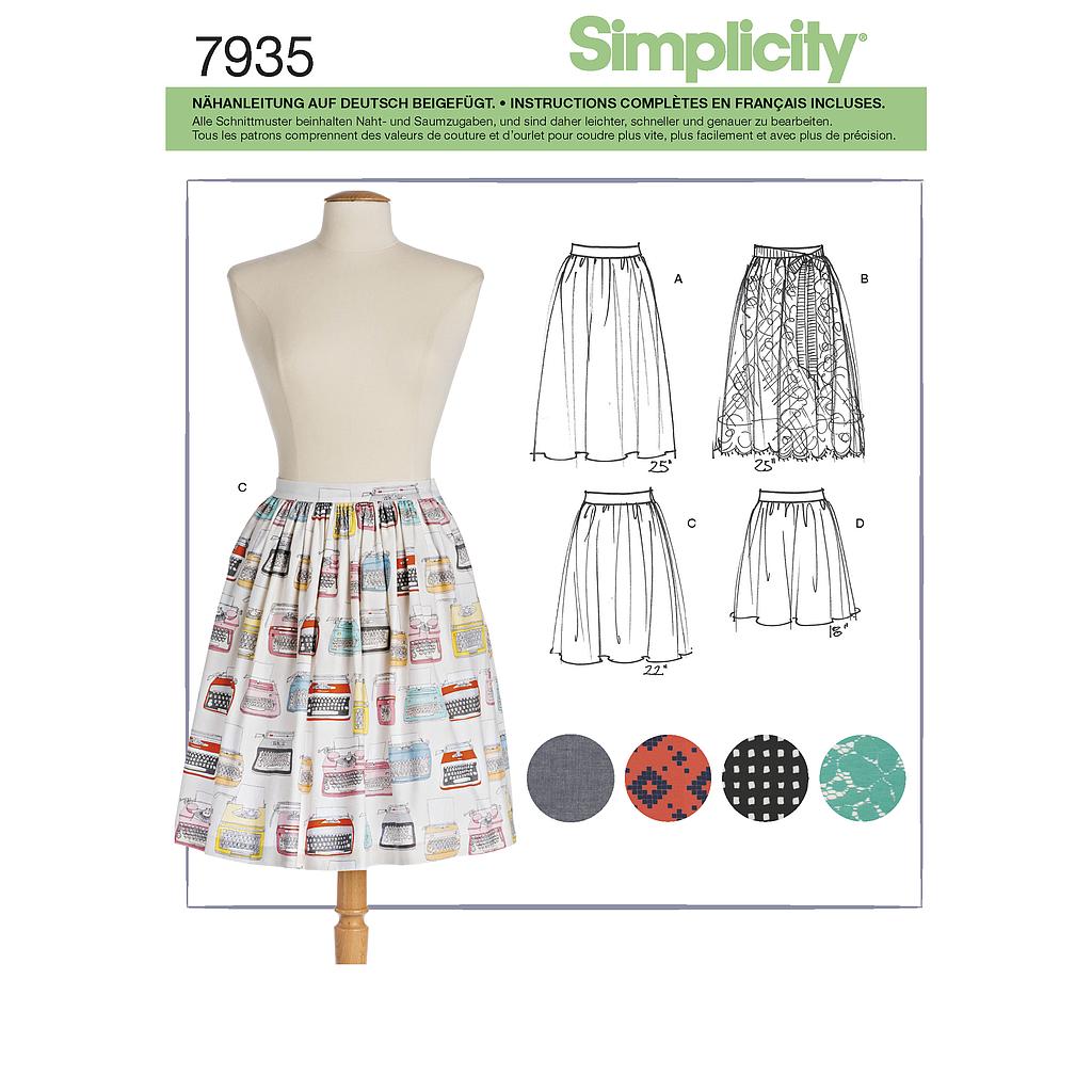 Patrón Simplicity 7935.D5 Falda Mujer