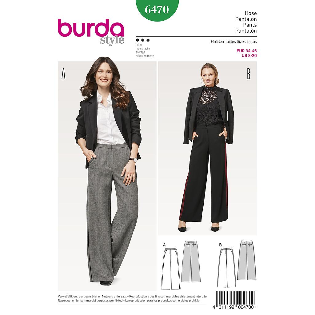 Patron Burda 6470 Pantalon