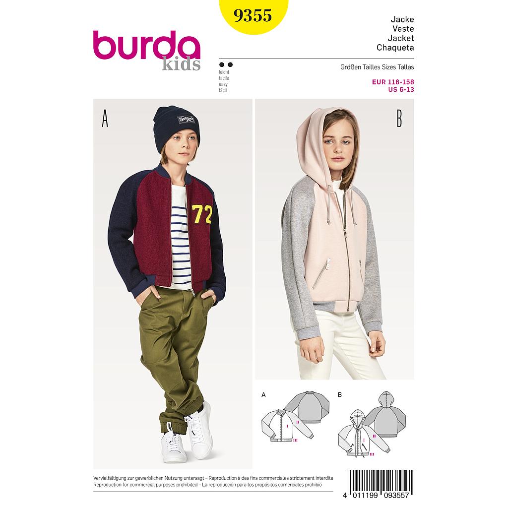 Patron Burda Kids 9355 Veste#