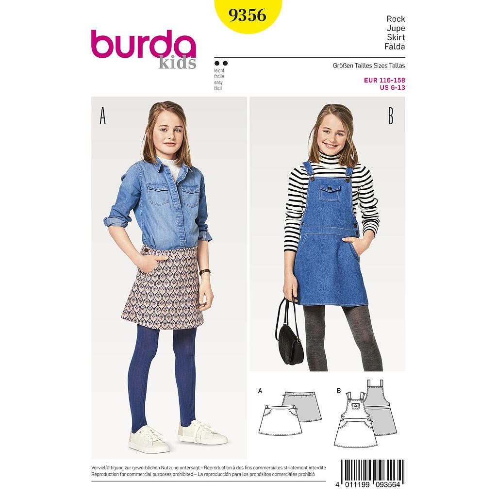 Patron Burda Kids 9356 Jupe et salopette