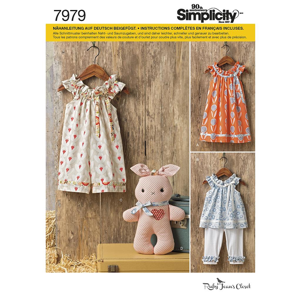Patrón Simplicity 7979.A-Conjunto para niñas
