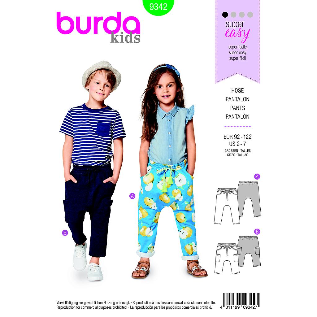 Patron Burda  Kids 9342 Pantalon