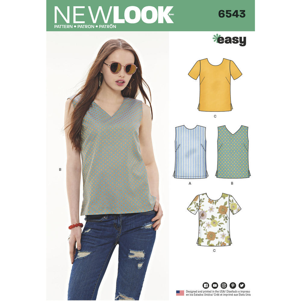 Patron New Look 6543 Haut pour dames