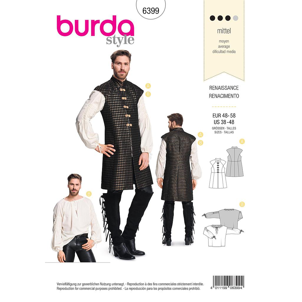 Patron Burda 6399 Renacimiento - Camisa y chaleco
