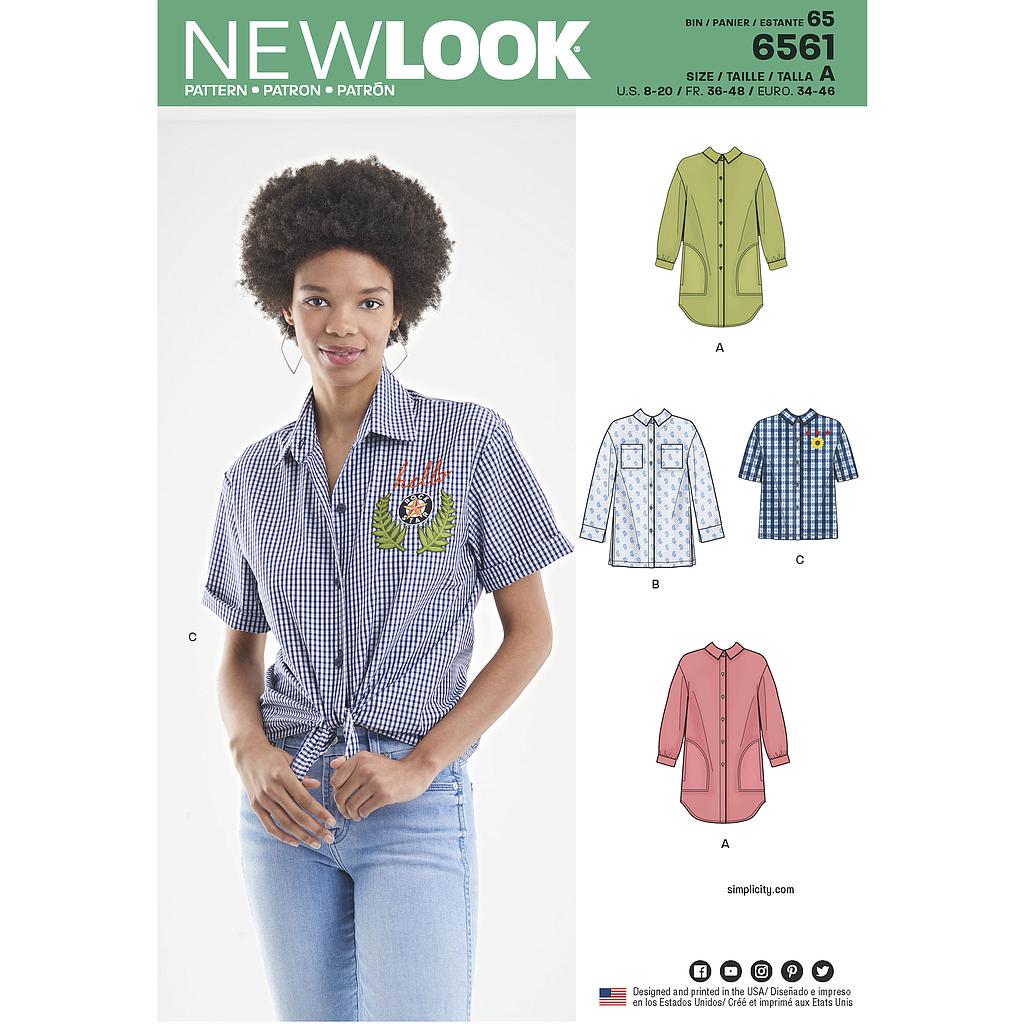 Patron New Look 6561 Camisa para mujer