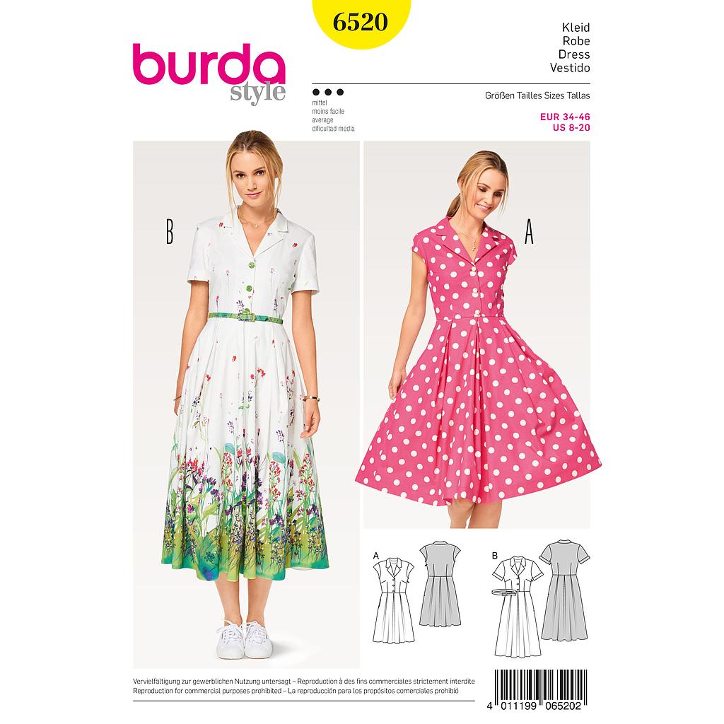 Patron Burda 6520 Vestido