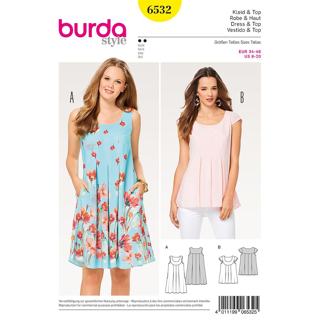 Patron Burda 6532 Robe et haut