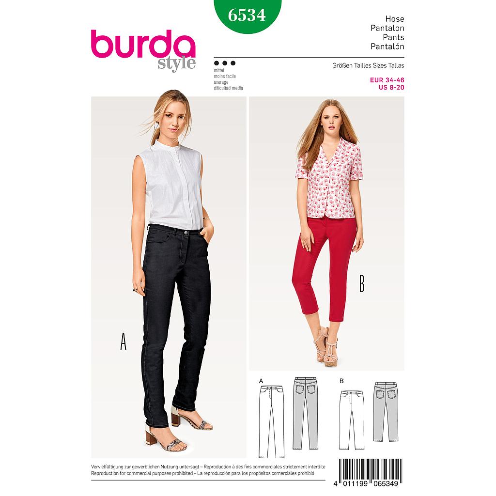 [B6534] Patron Burda 6534 Pantalon