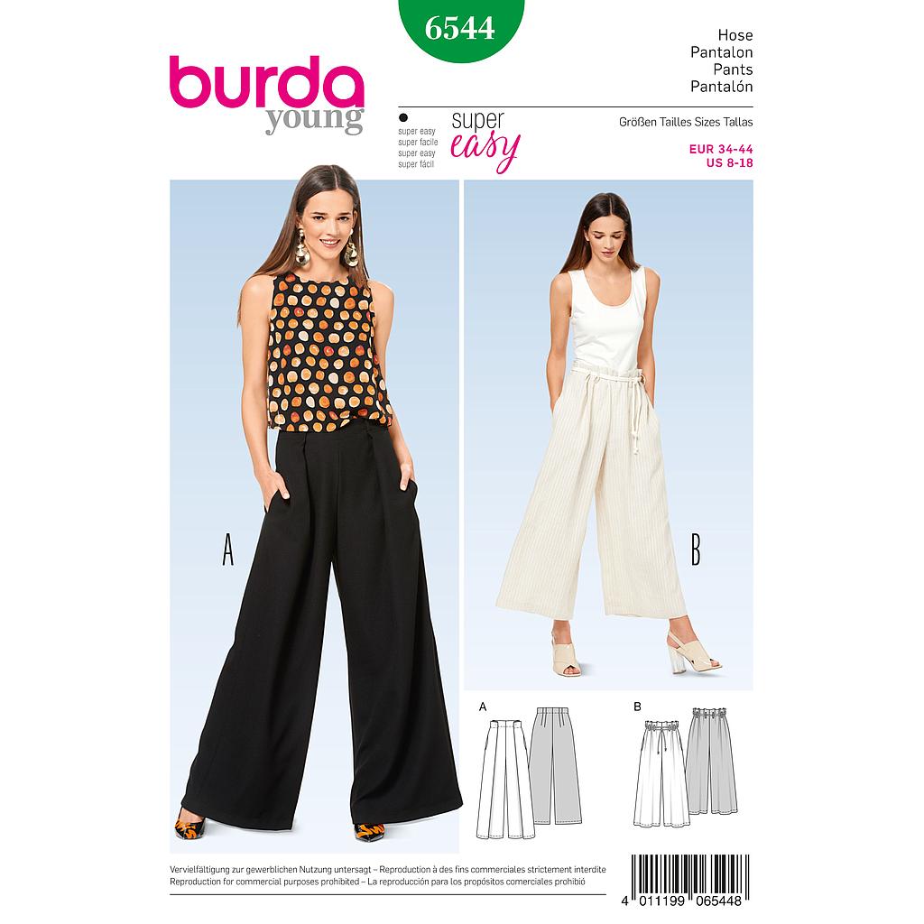 [B6544] Patron Burda 6544 Pantalon large