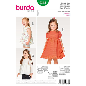 Patron Burda Kids 9362 Robe et blouse