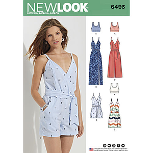 Patron New Look 6493 Combishort et combipantalon 