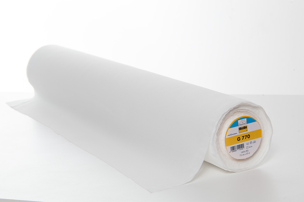 [53640910 (old 53530359)] G 770 Entoilage tissé thermocollant bi - élastique 25m x 75 cm - Ecru