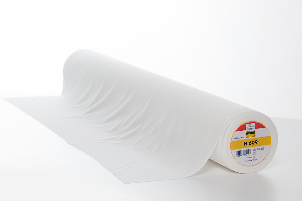 H 609 Entoilage thermocollant pour textiles extensibles 25m x 75 cm - Blanc