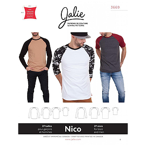 Patrón Jalie 3669 Nico - Camiseta Chico y Hombre