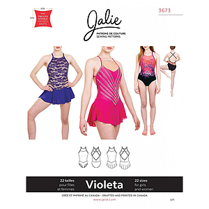 Patrón Jalie 3673 Violeta - Maillot de gimnasia, falda