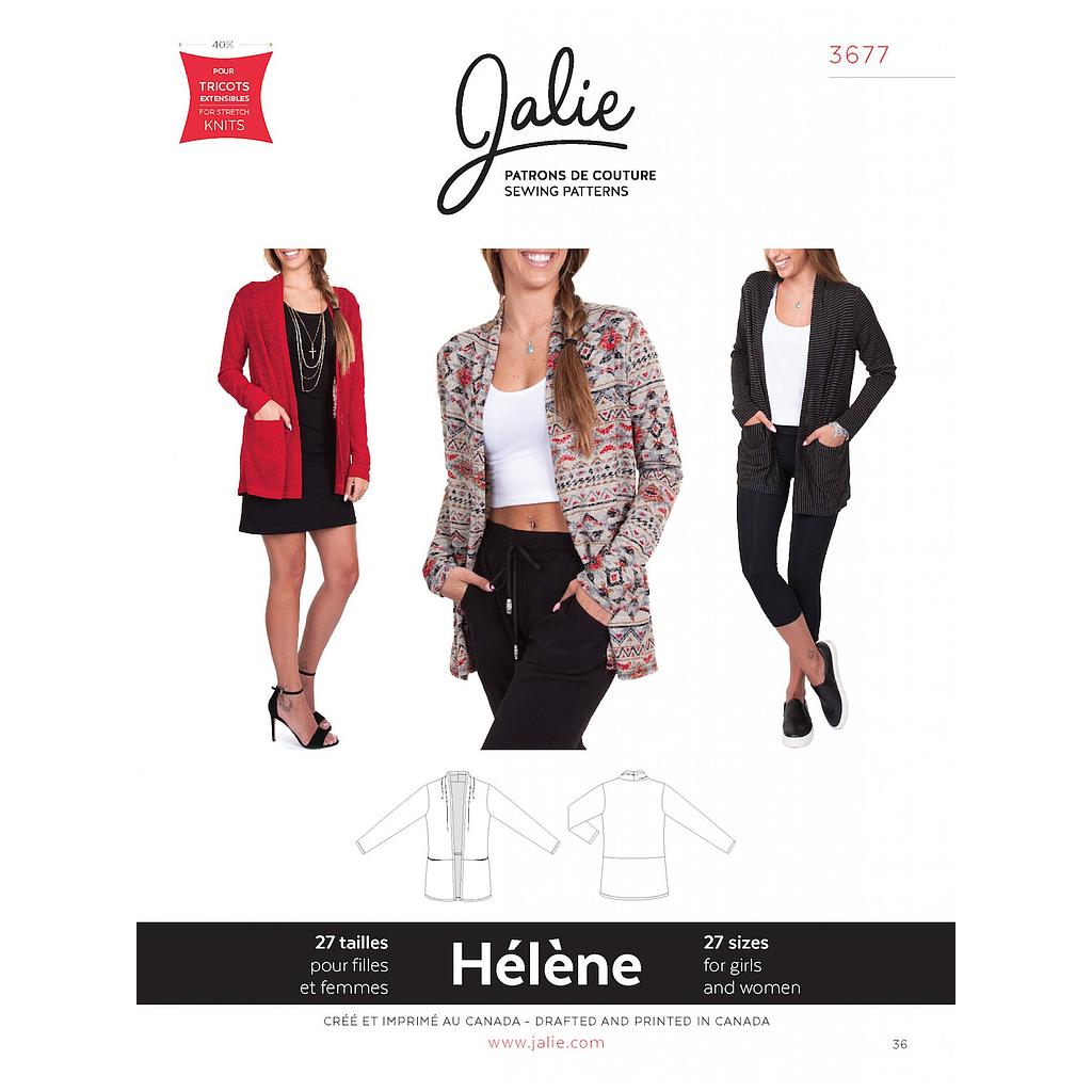 Patron Jalie 3677 Hélène - Cardigan col châle