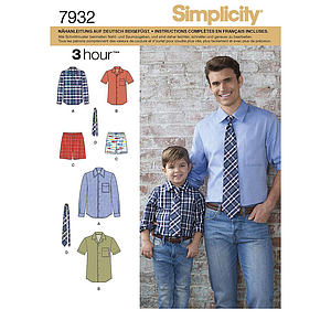 Patron Simplicity 8180 Chemise garçon et homme