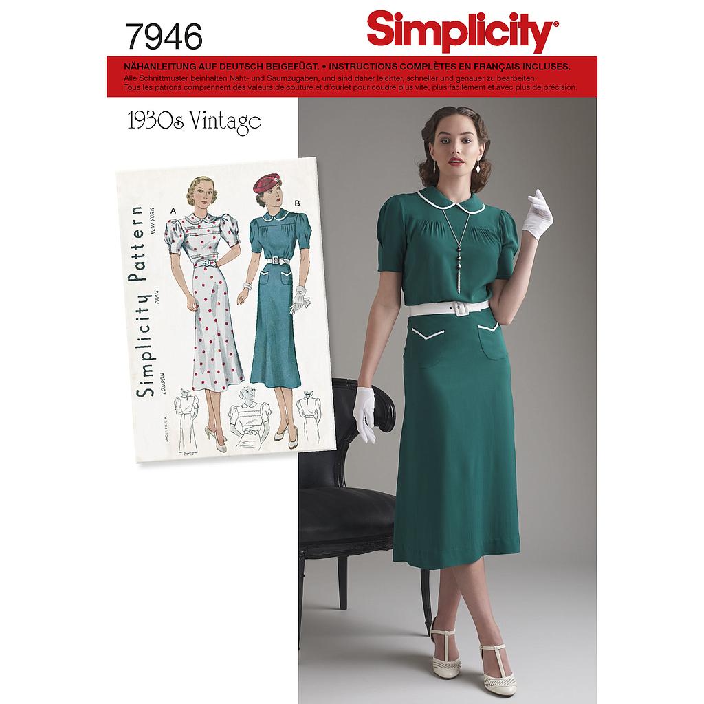 Patron Simplicity 8248 Robe vintage femme #