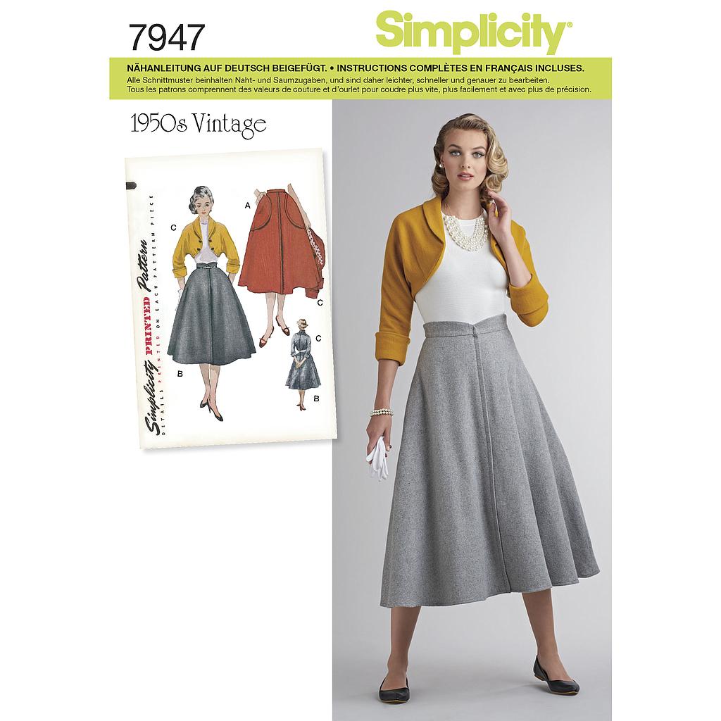 Patron Simplicity 7947 Ensemble vintage femme 