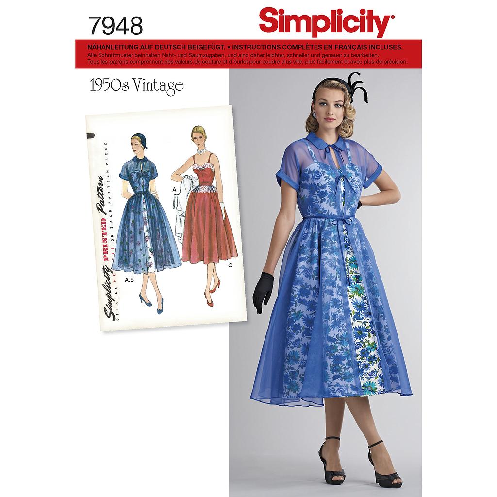 Patron Simplicity 7948 Robe vintage femme 