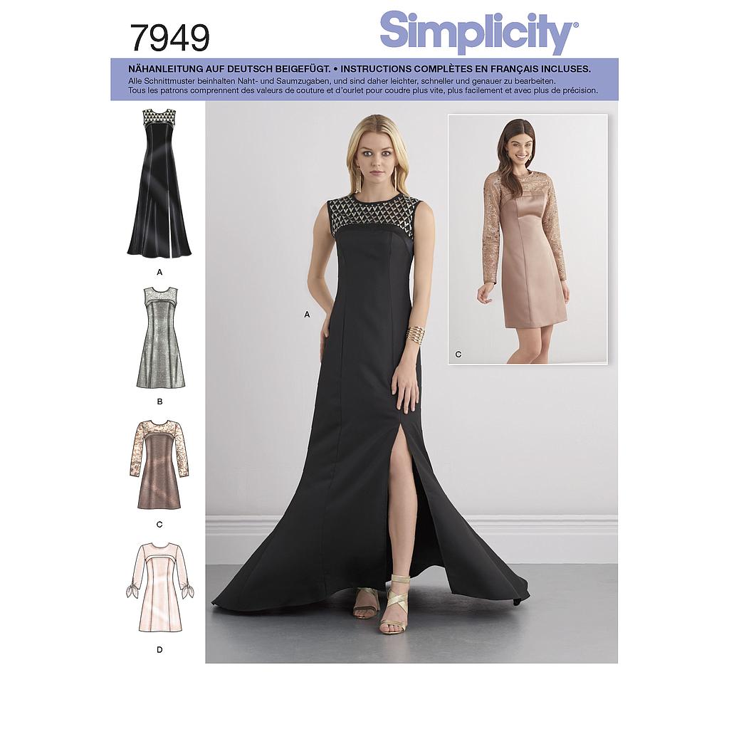 Patrón Simplicity 7949.H5 Vestido de noche