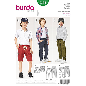 Patron Burda Kids 9354 Pantalon