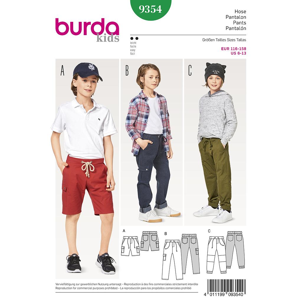 [B9354] Patron Burda Kids 9354 Pantalon