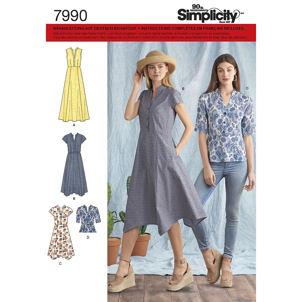 Patrón Simplicity 7990.H5-Vestido y Blusa