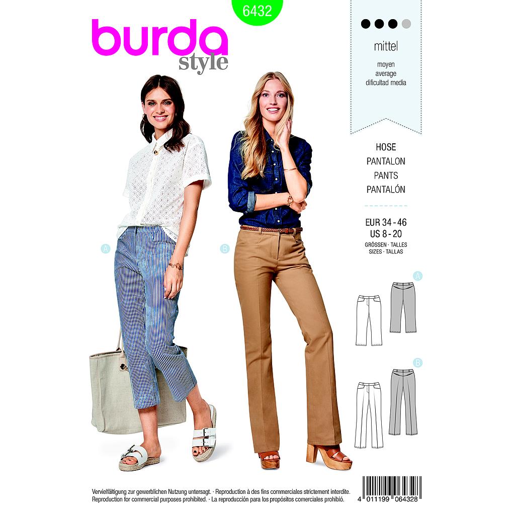 Patron Burda 6432 Pantalon